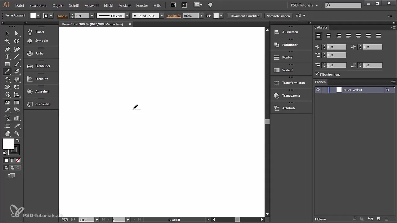 Išsiskiriantis ugnies efektas Adobe Illustrator sukurti