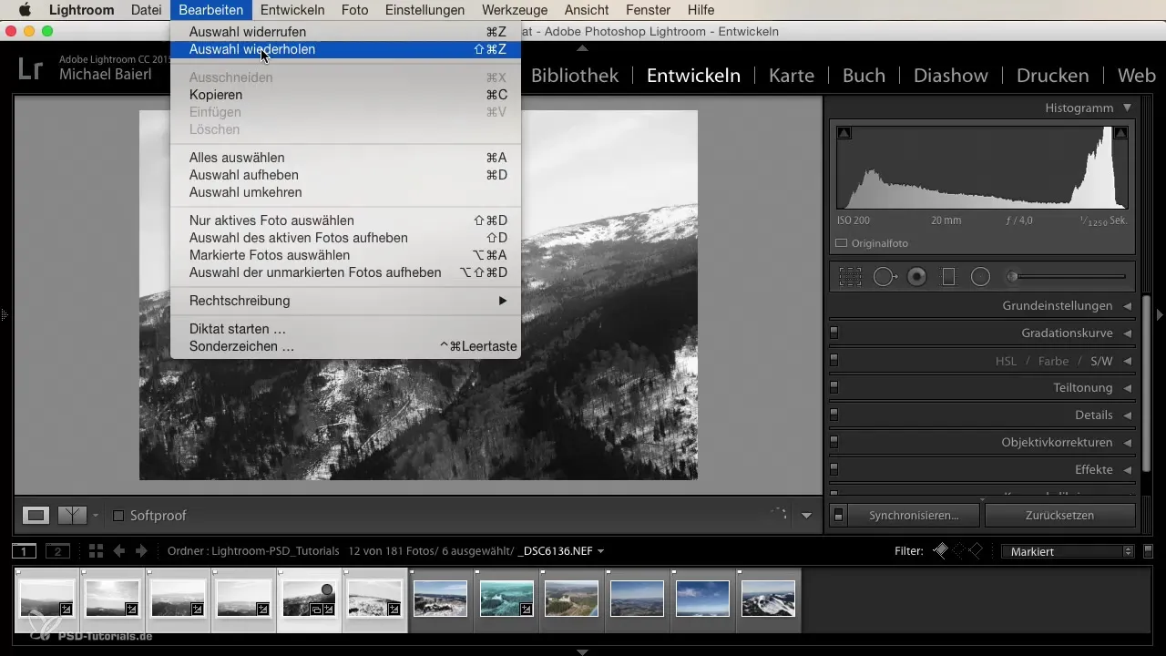 Sincronización de ajustes de desarrollo en Lightroom
