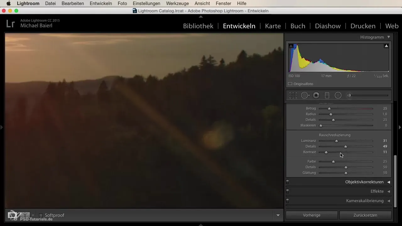 Efektívne zníženie šumu v Lightroom