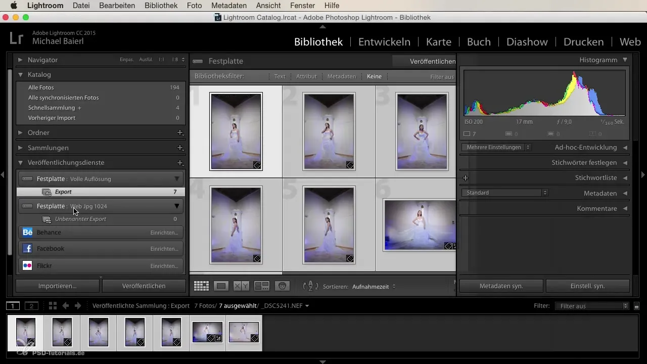 Exportar imágenes automáticamente en Lightroom