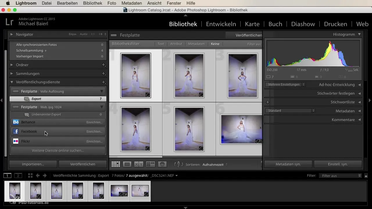 Exportar imágenes automáticamente en Lightroom