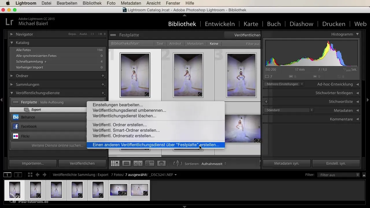 Exportar imágenes automáticamente en Lightroom