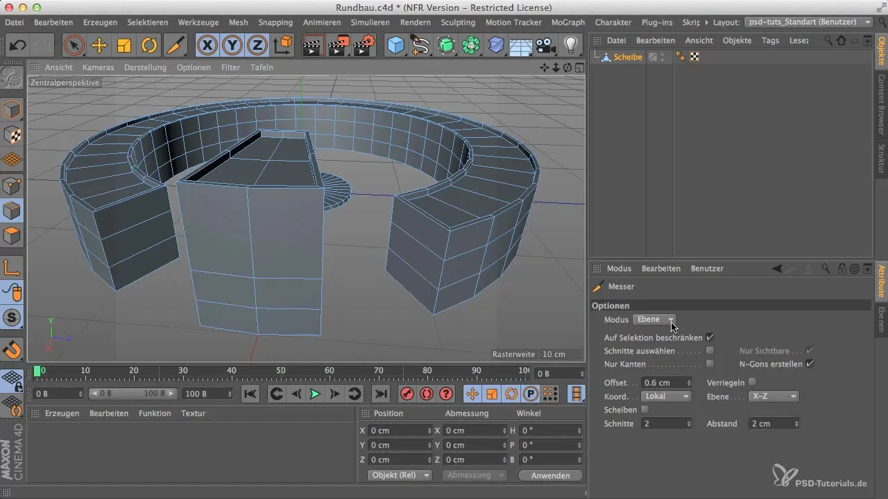 Оформлення архітектурних деталей у круглому будинку в Cinema 4D