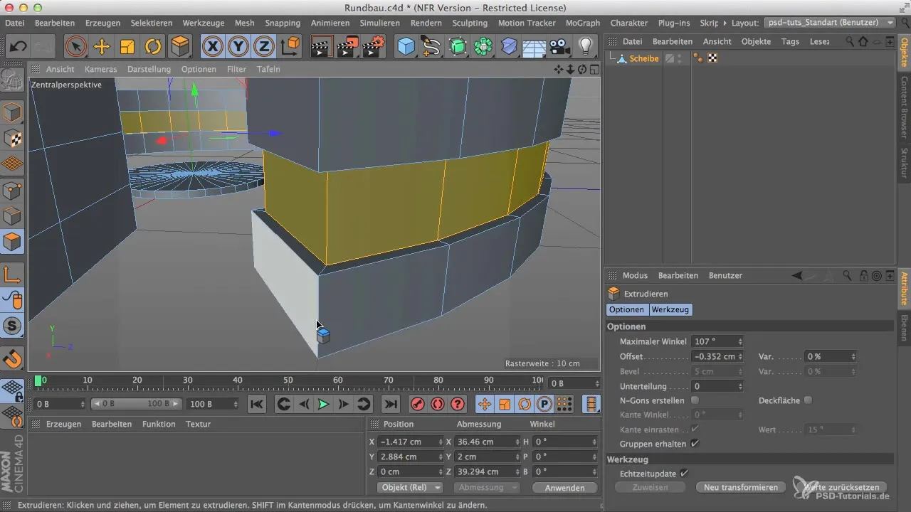 Деталі архітектури в круговій будівлі в Cinema 4D оформлювати