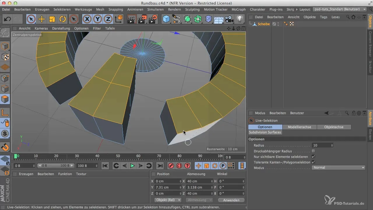 Деталі архітектури в округлій будівлі створювати в Cinema 4D