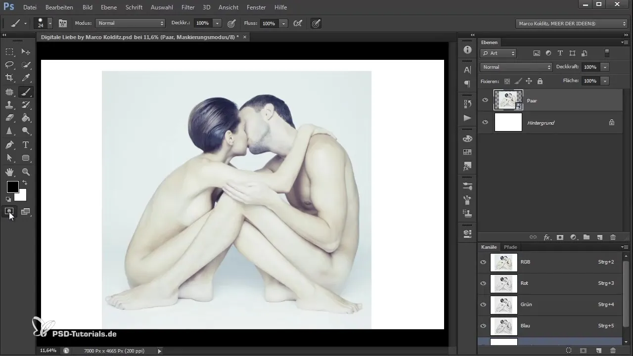 Uitsnijden en schaduwbouw in Photoshop: Digitale liefde