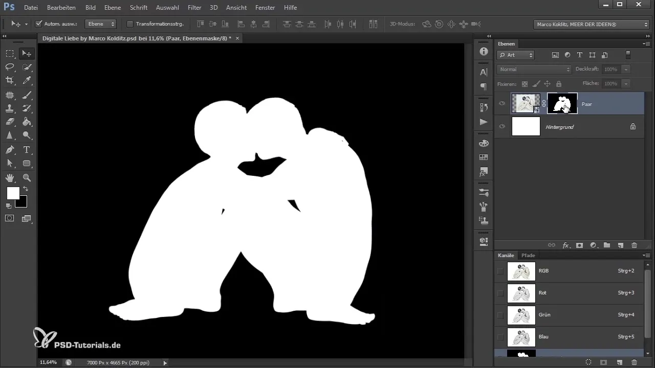 Freistellen en schaduwconstructie in Photoshop: Digitale liefde