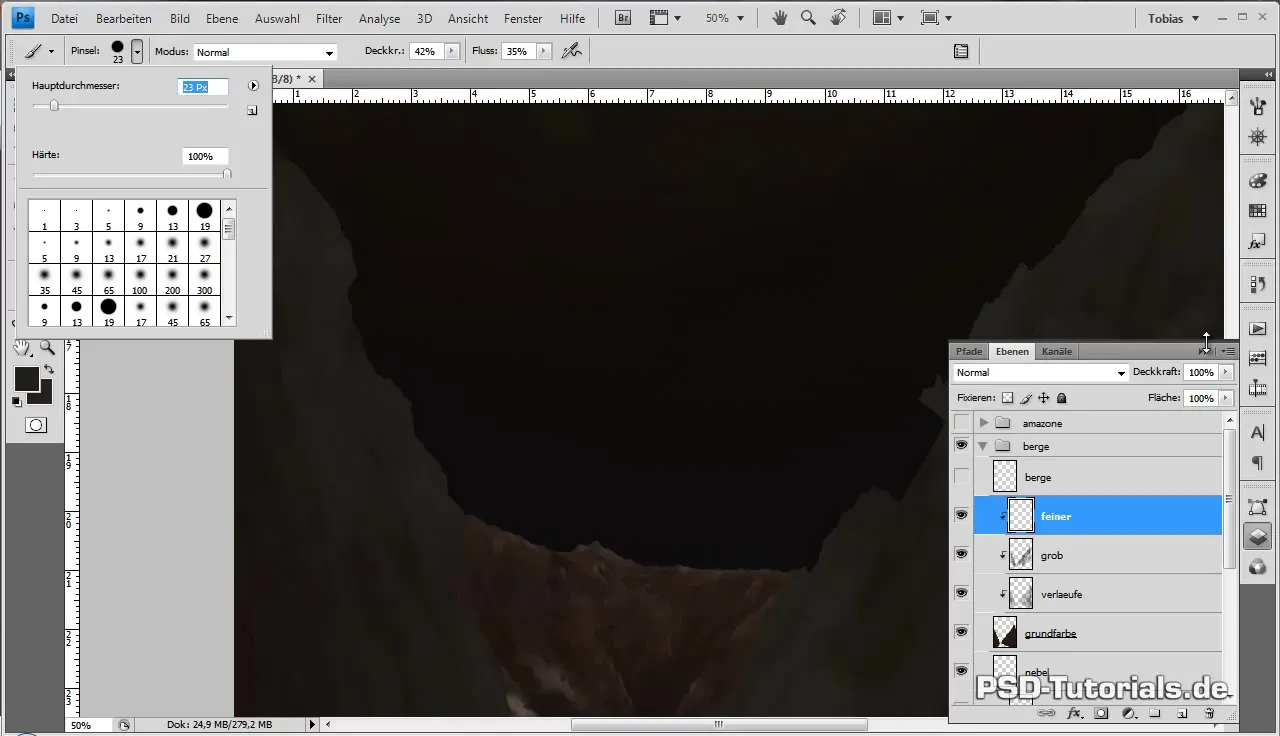 Técnicas de pintura digital para diseñar montañas