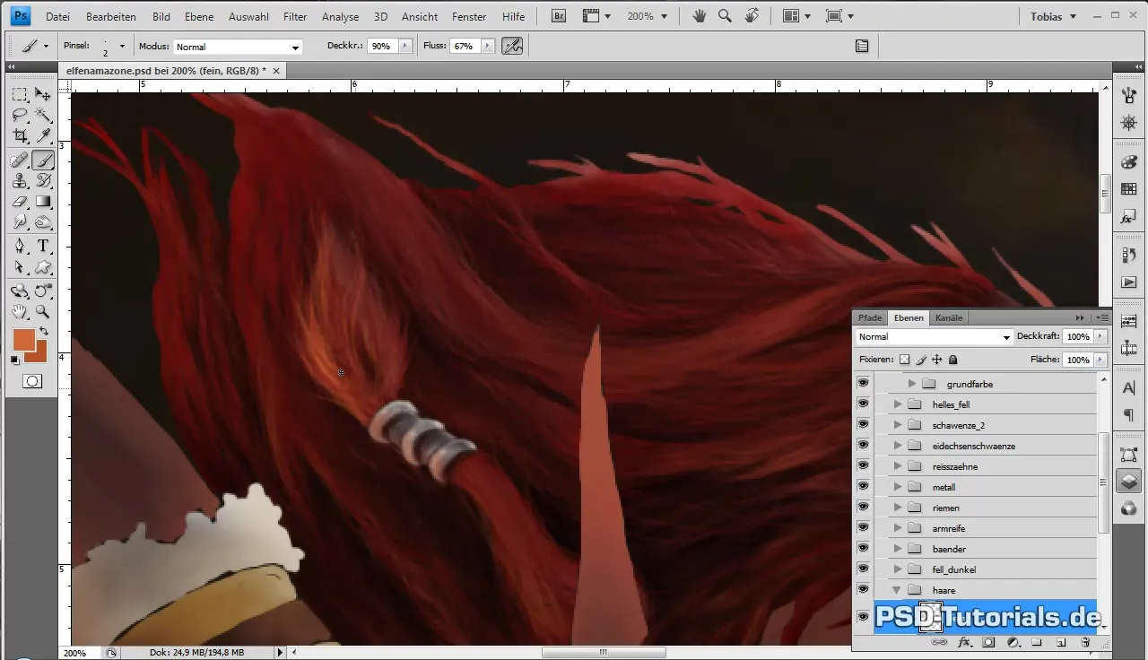 Digital Painting: Mengatur rambut Elfenamazonen dengan efisien