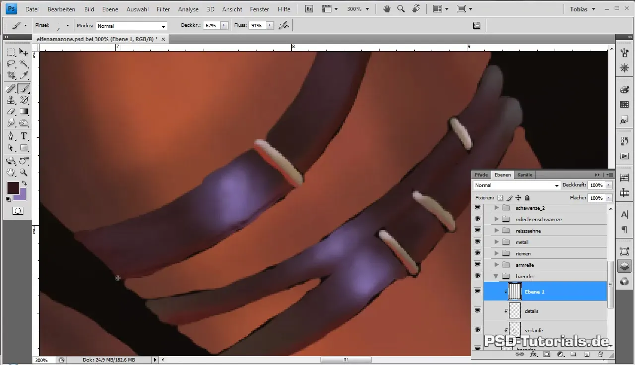 Digital painting tutorial - create leather bands professionally