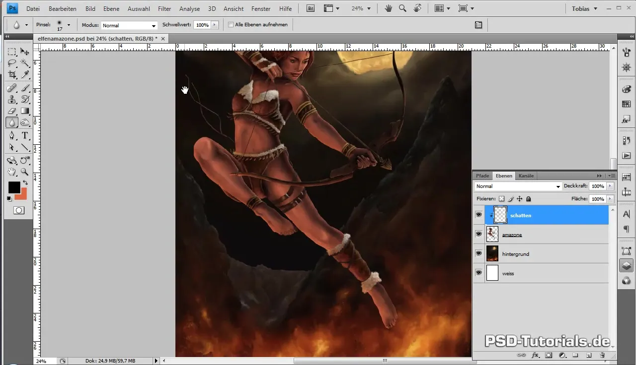 Finalisierung der Elfenamazone im Digital Painting