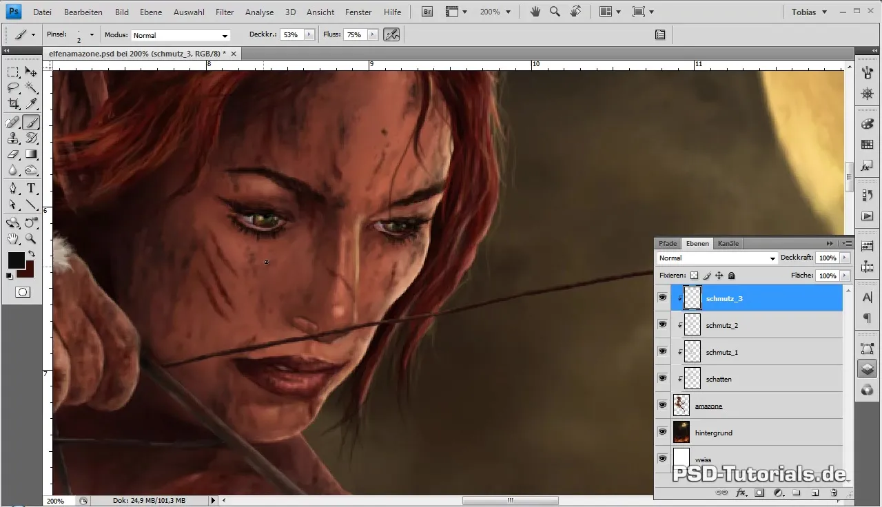 Finalisierung der Elfenamazone im Digital Painting