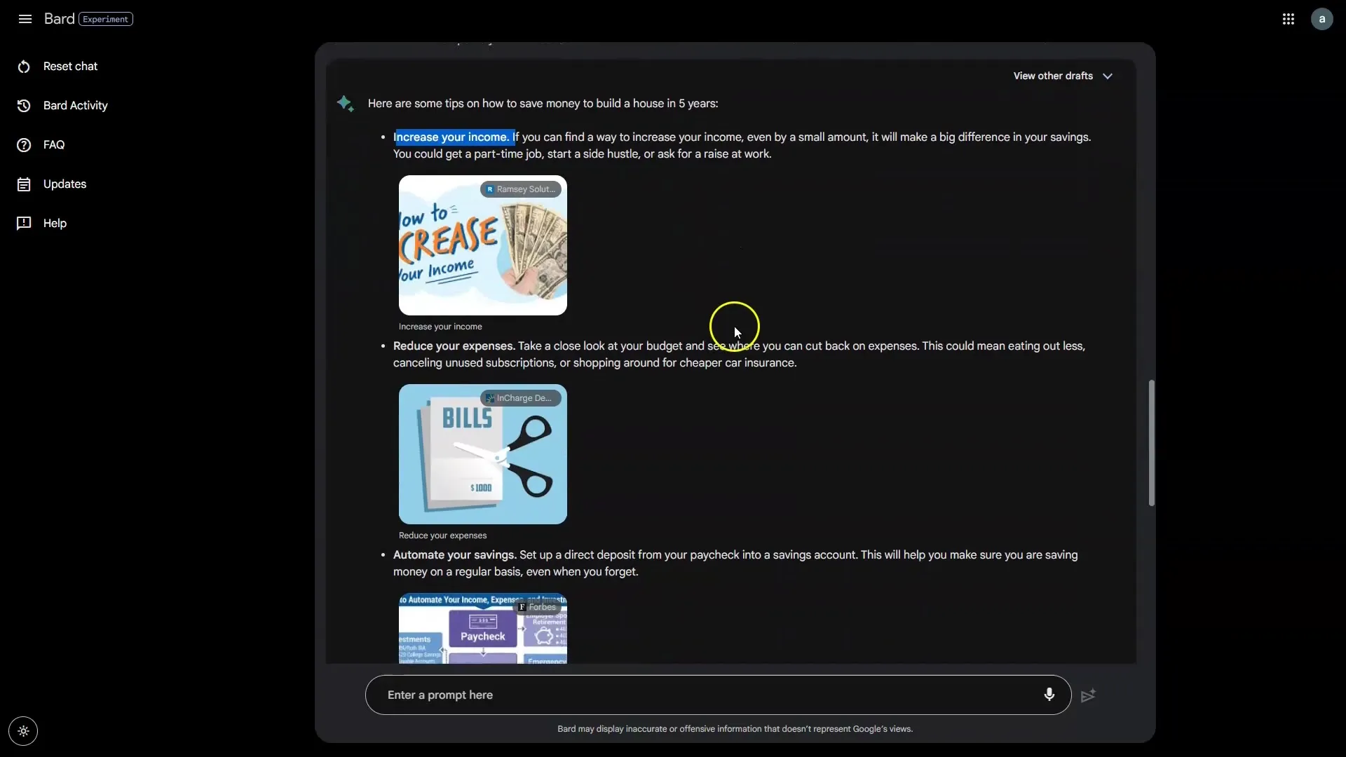 Crear el comando perfecto para Google Bard