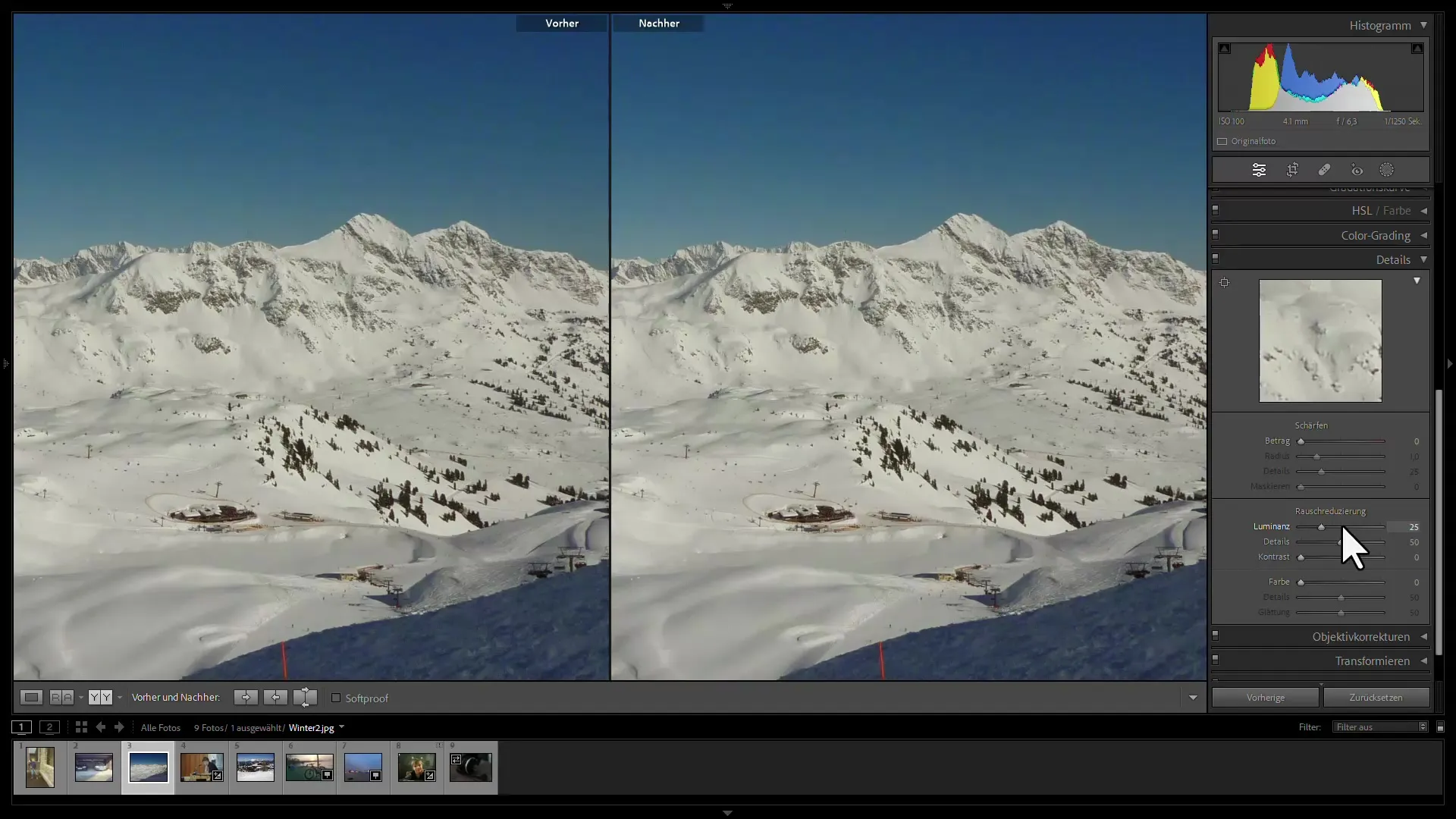 Reducerea eficientă a zgomotului cu Adobe Lightroom