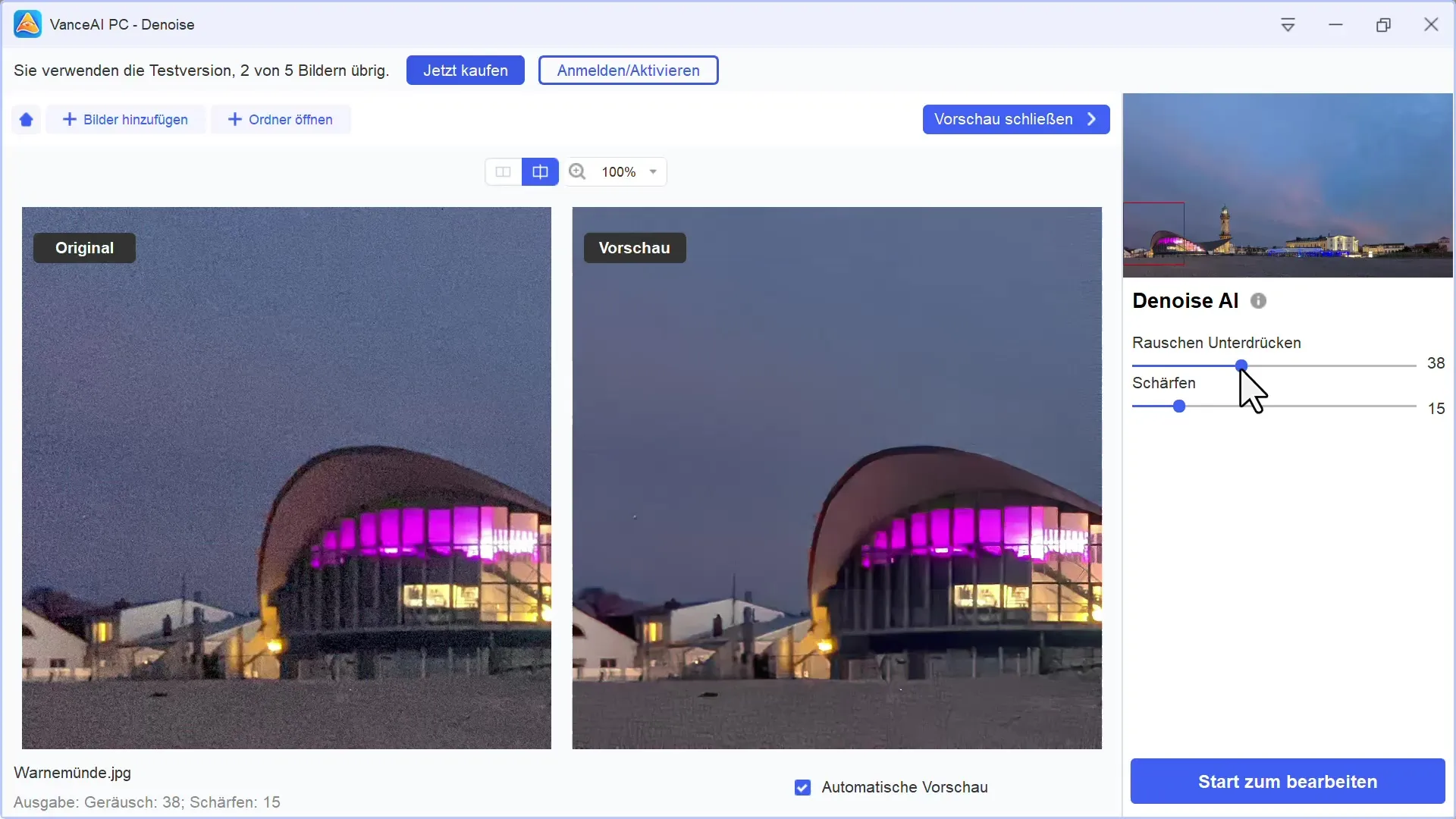 Comparație de programe pentru reducerea zgomotului în fotografii