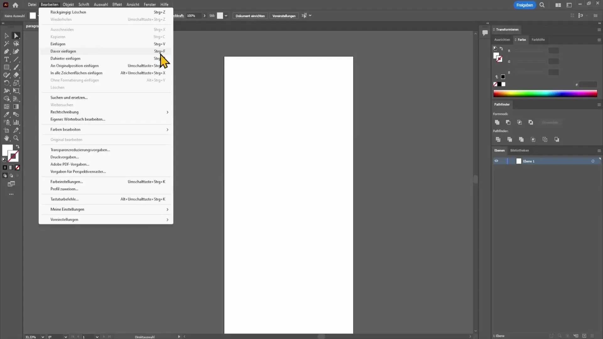 Lucrul eficient în Adobe Illustrator - personalizarea combinațiilor de taste