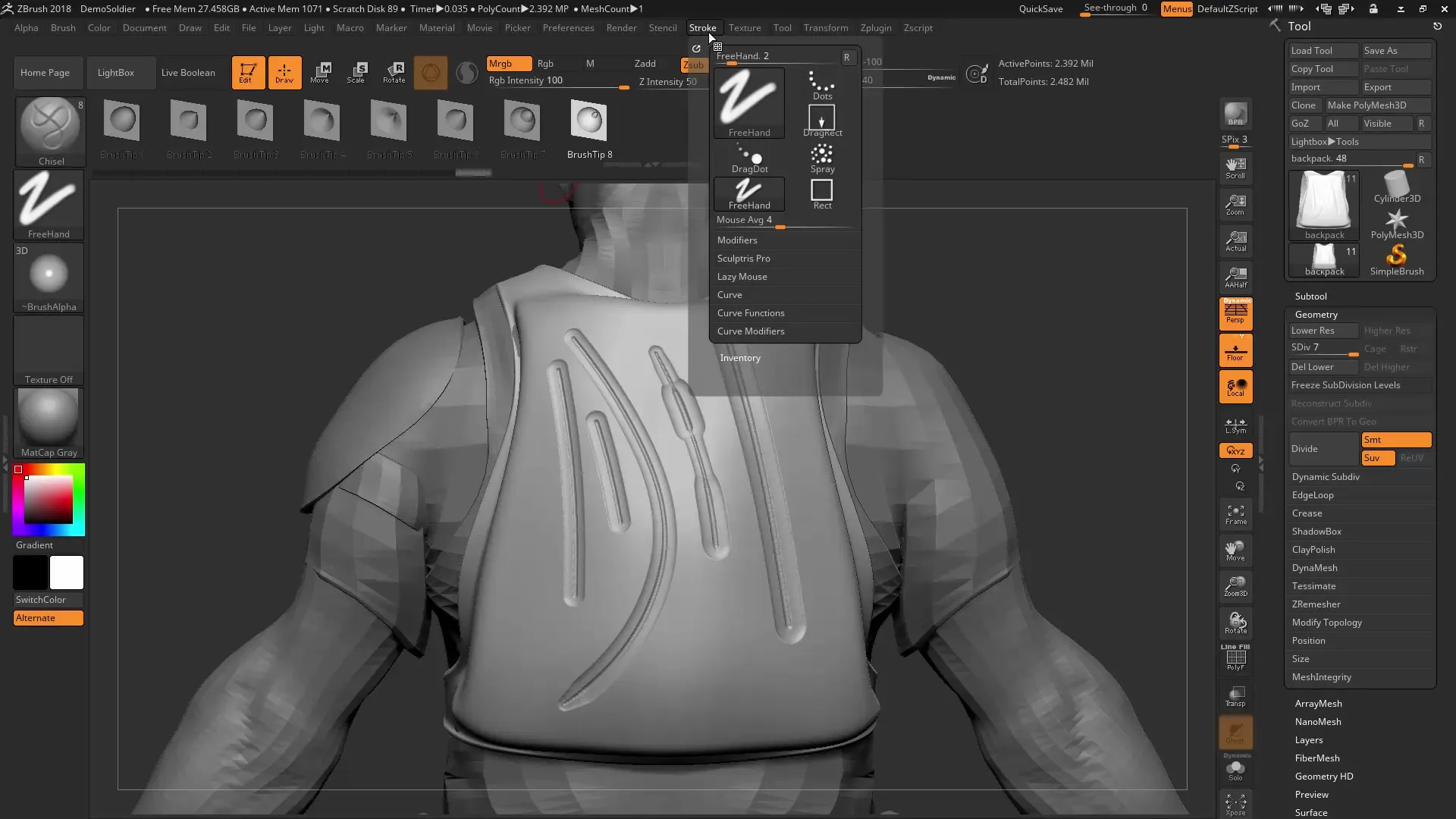 Dibujar líneas precisas con ZBrush 4R8: Lazy Mouse 2.0 Dibujar líneas precisas con ZBrush 4R8: Lazy Mouse 2.0