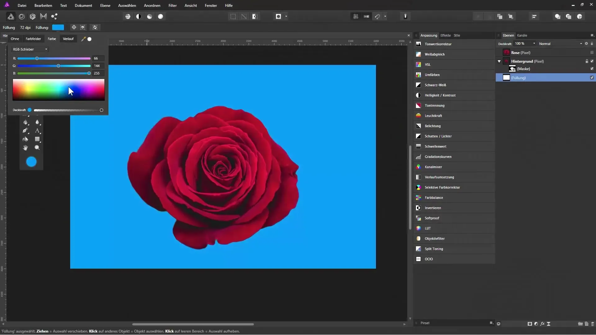 Effektives Freistellen mit dem Hintergrundradiergummi in Affinity Photo