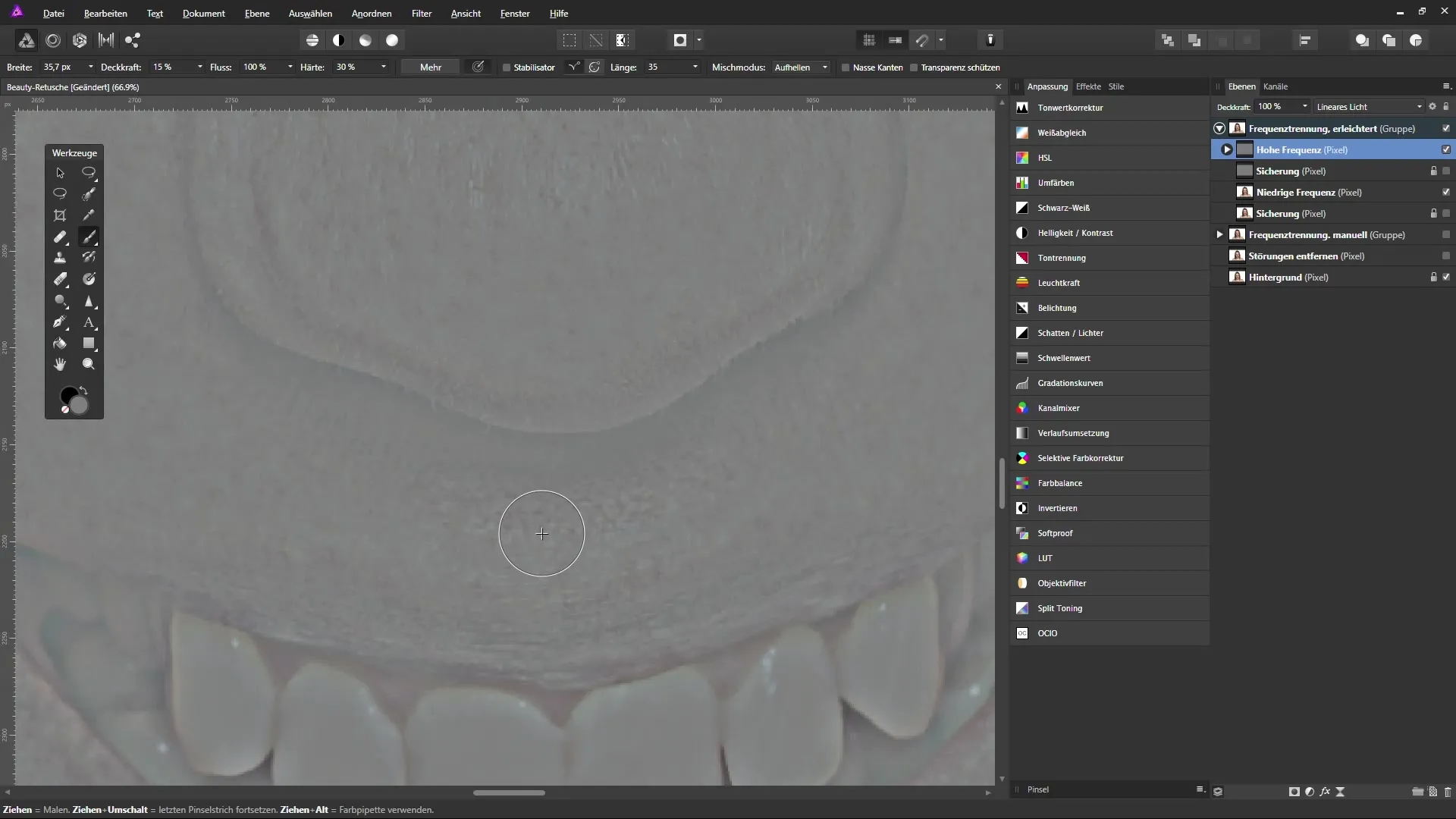 Rimpels verzachten in Affinity Photo effectief uitvoeren