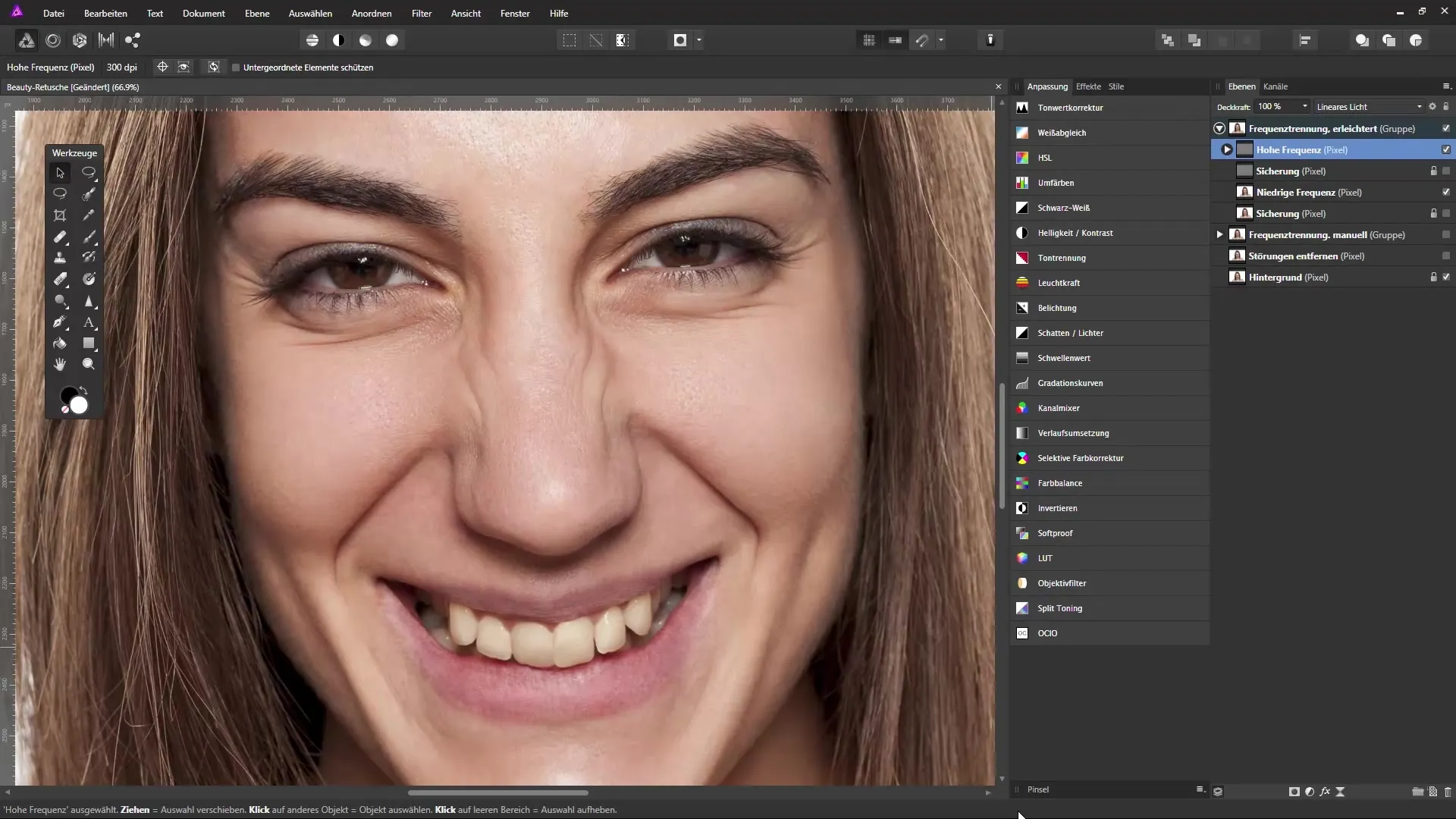 Rimpels verzachten in Affinity Photo effectief uitvoeren