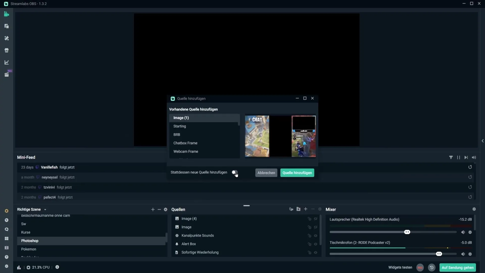 Streamlabs OBS에 이미지 추가 및 조정
