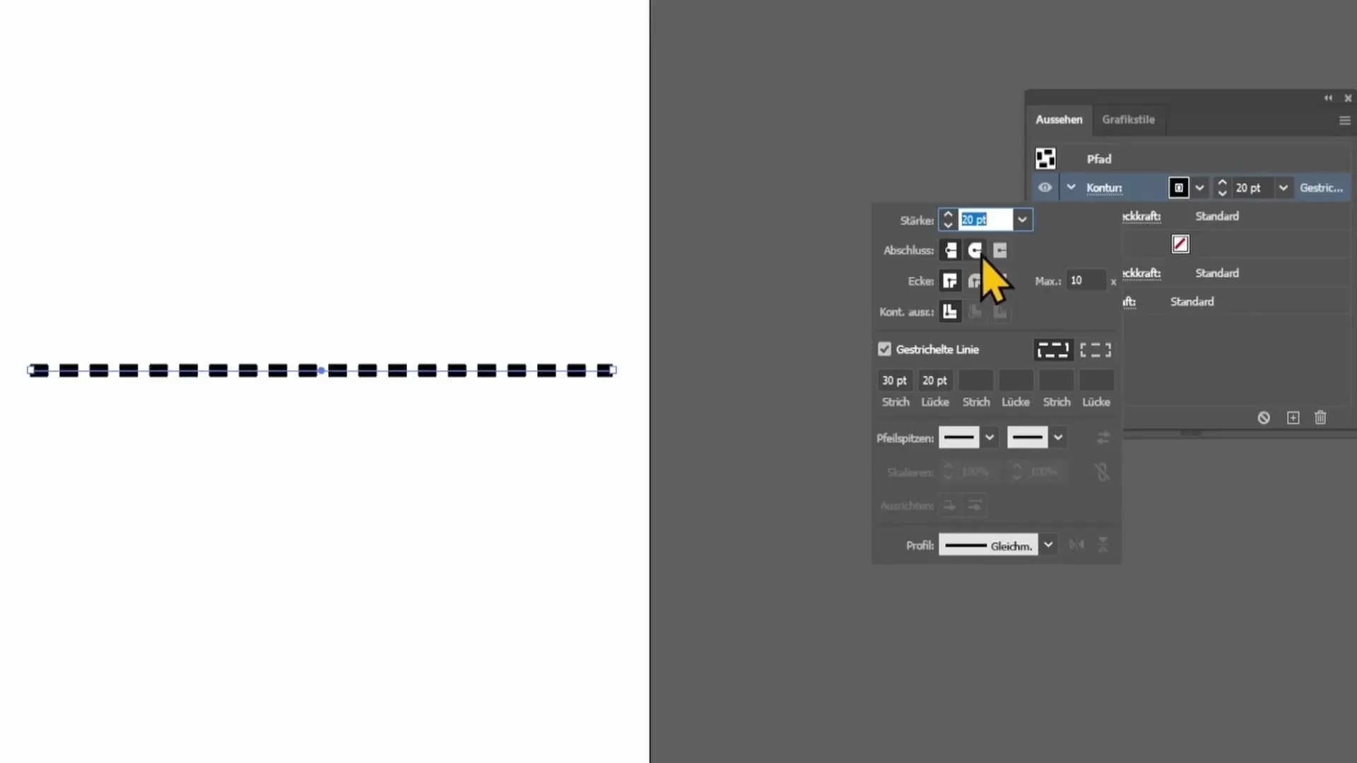 Pārtraukto un punktoto līniju izveide programmā Adobe Illustrator Pārtraukto un punktoto līniju izveide programmā Adobe Illustrator
