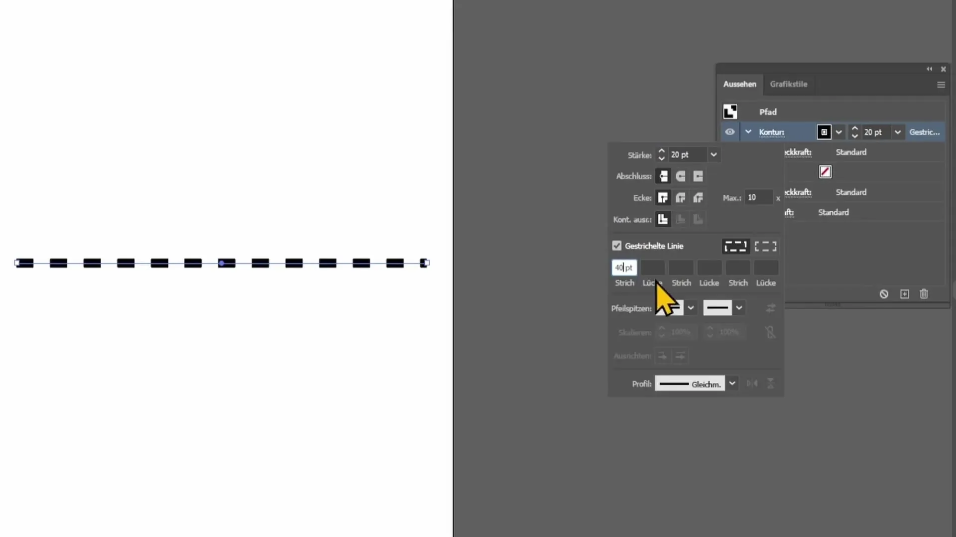 Pārtraukto un punktoto līniju izveide programmā Adobe Illustrator Pārtraukto un punktoto līniju izveide programmā Adobe Illustrator