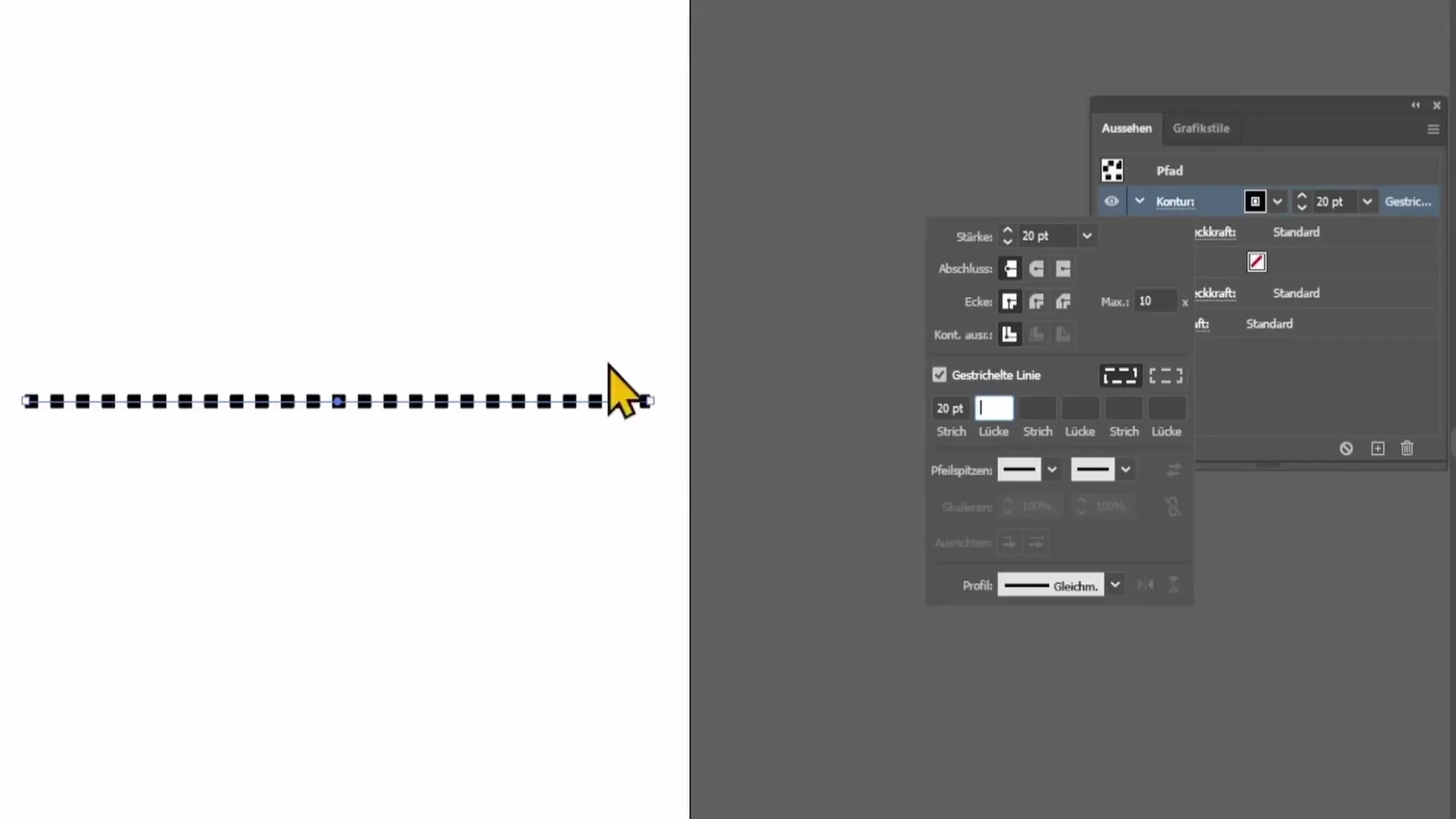 Pārtraukto un punktoto līniju izveide programmā Adobe Illustrator Pārtraukto un punktoto līniju izveide programmā Adobe Illustrator