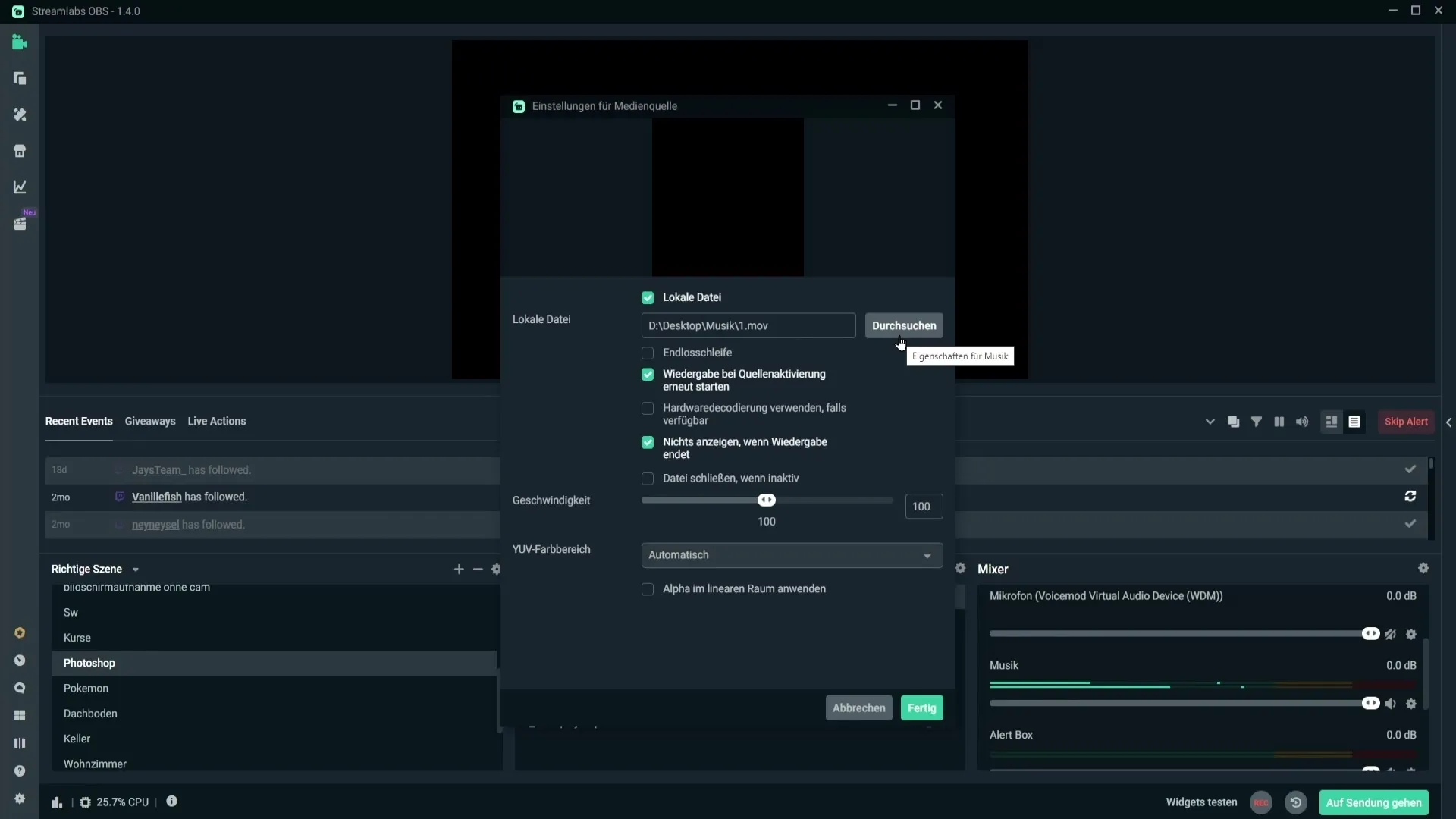 Streamlabs OBS에 음악을 간단히 추가하기
