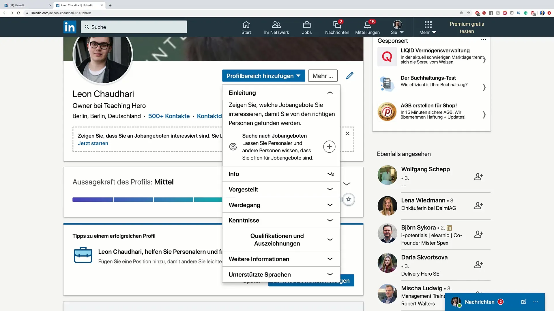 Optimalizace profilu na LinkedIn: efektivně zpracovávat znalosti