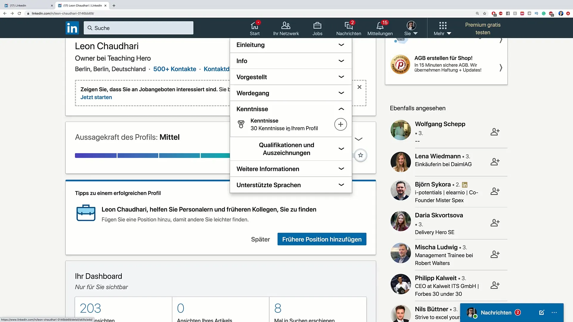 Optimalizace profilu LinkedIn: efektivní zpracování znalostí