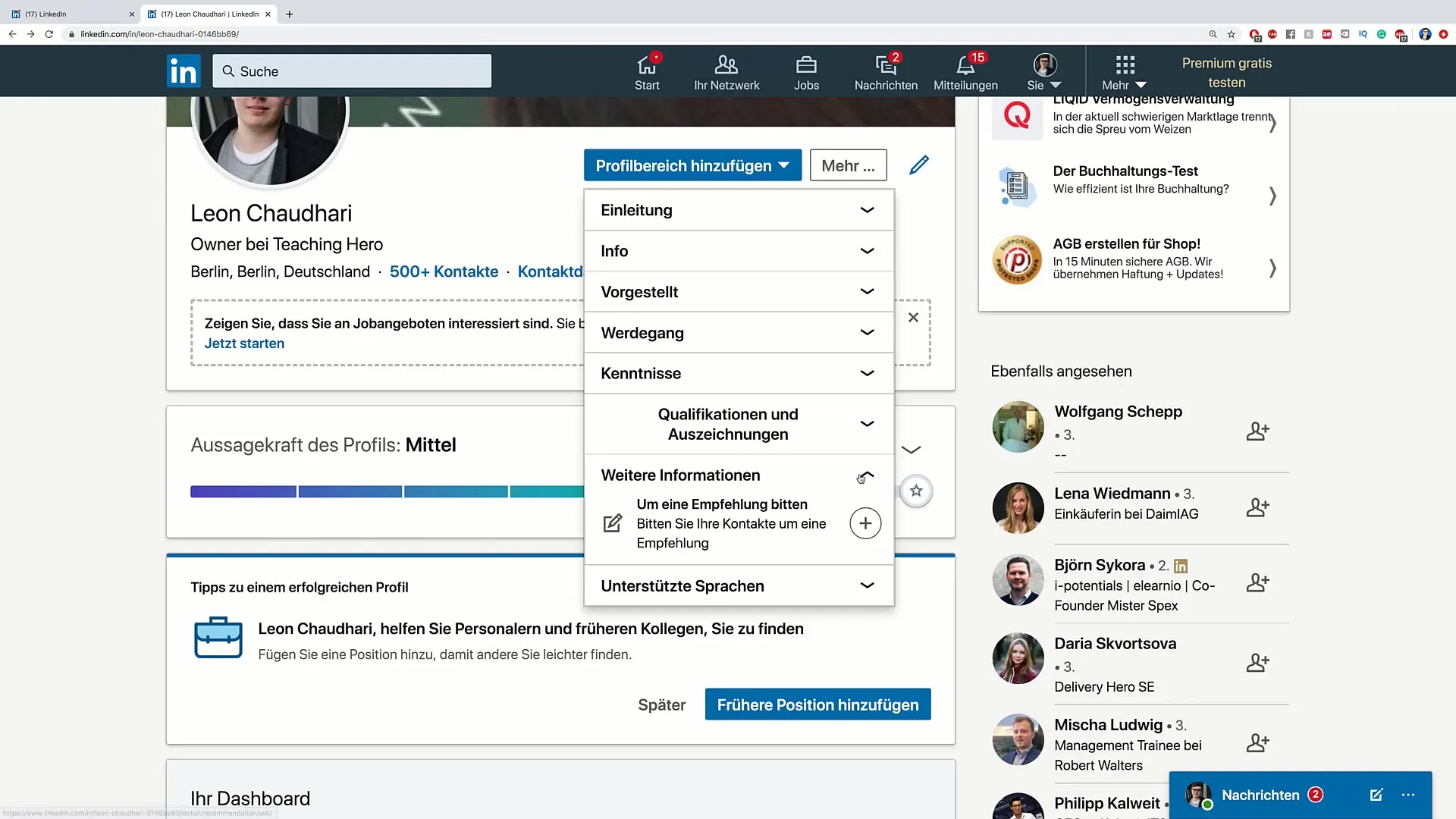 Optimalizace profilu LinkedIn: efektivně zpracovávat znalosti