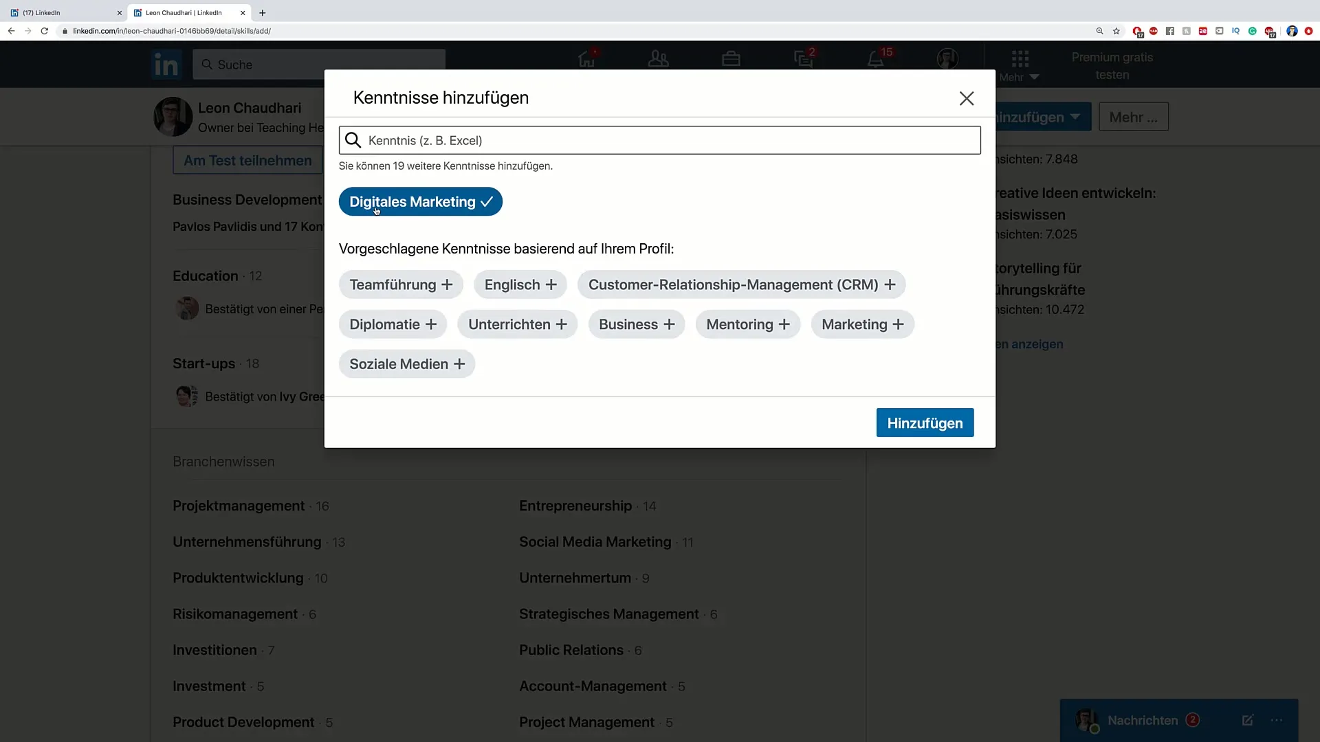 Optimalizace profilu na LinkedIn: efektivně upravit znalosti