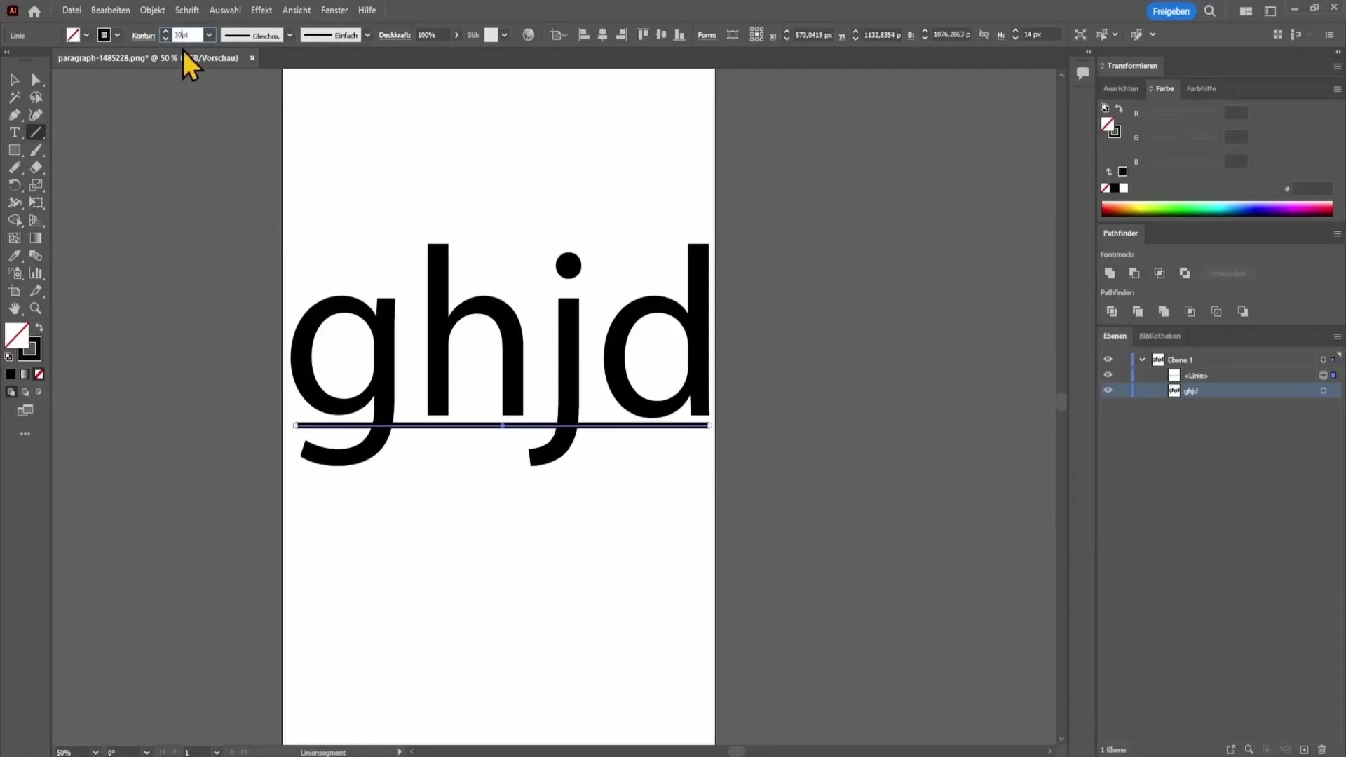 Subrayar texto en Adobe Illustrator - ¡Así se hace!