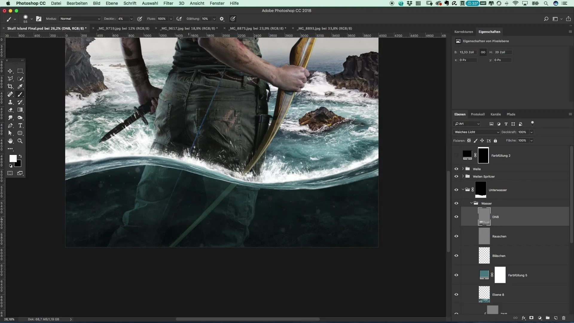 Create underwater scenes in Tomb Raider style