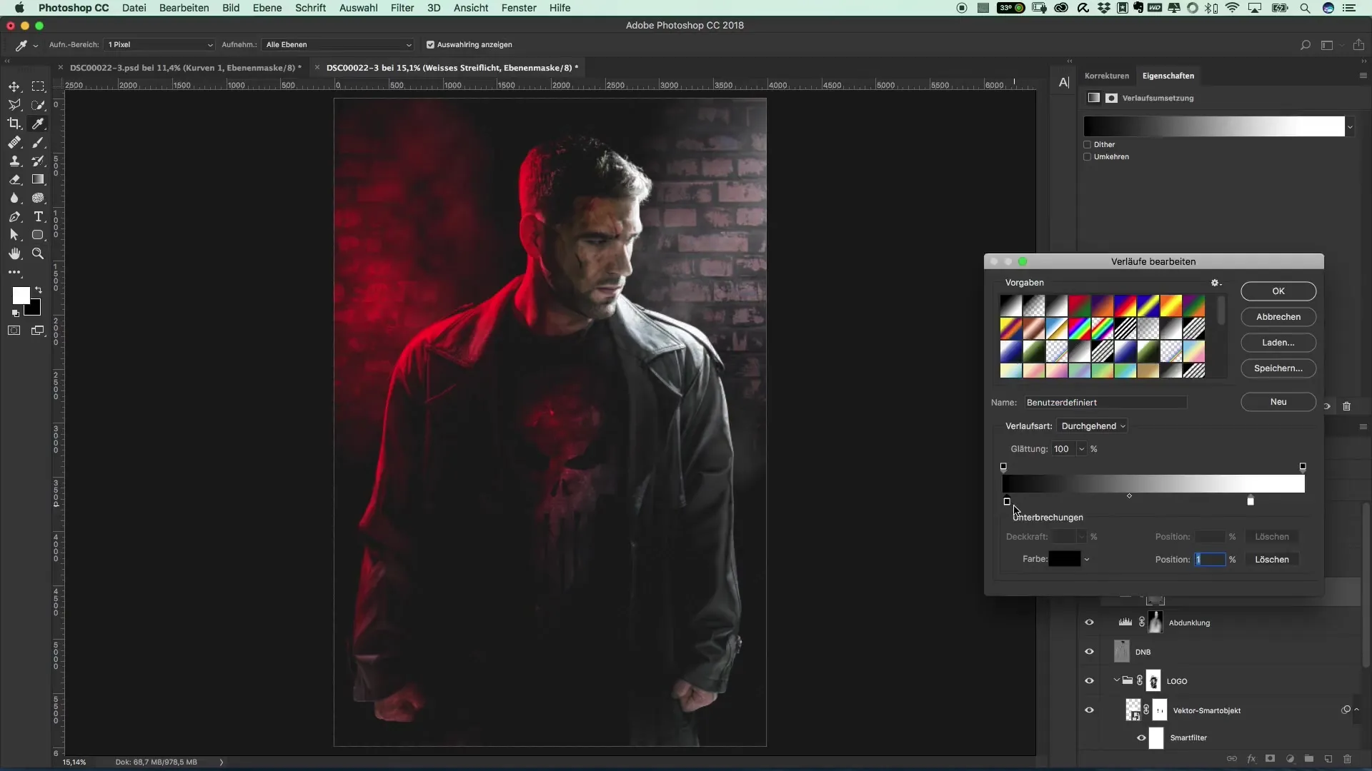 Movie poster style of The Punisher - Tips for image editing