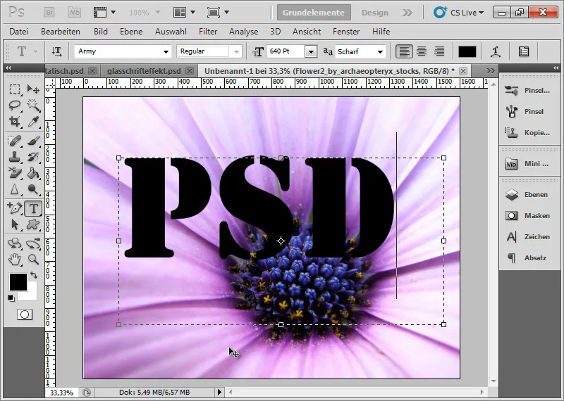 Lag en glass-effekt for typografi og layout