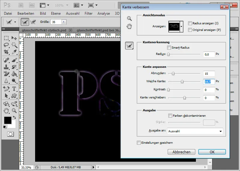 Lag glass-effekt for typografi og layout