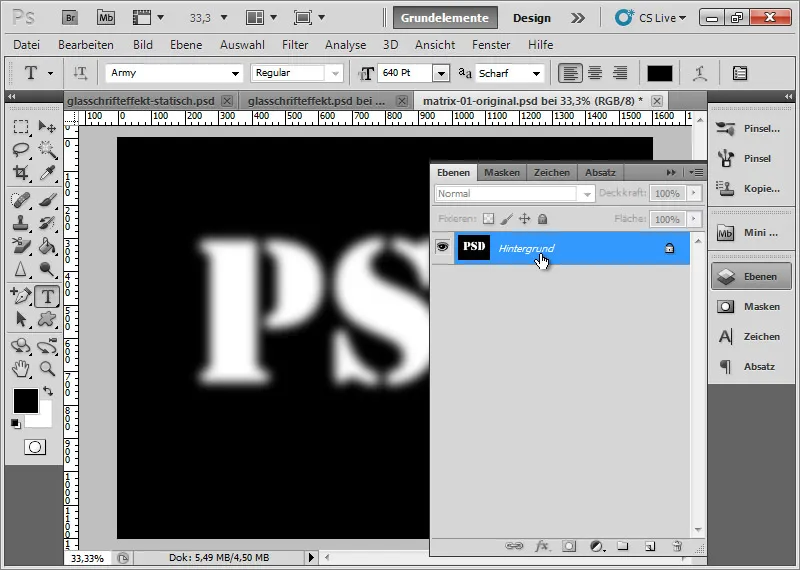Opprett glass-effekt for typografi og layout