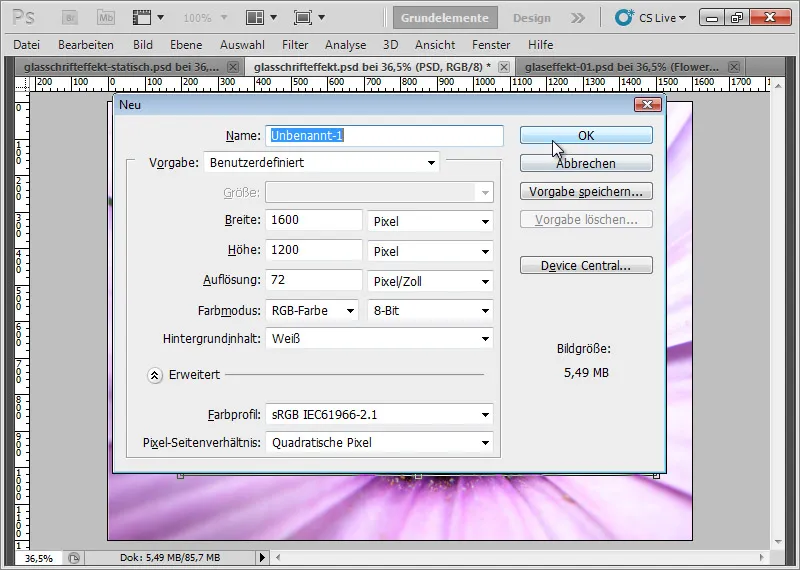 Opprett glassvirkning for typografi og layout
