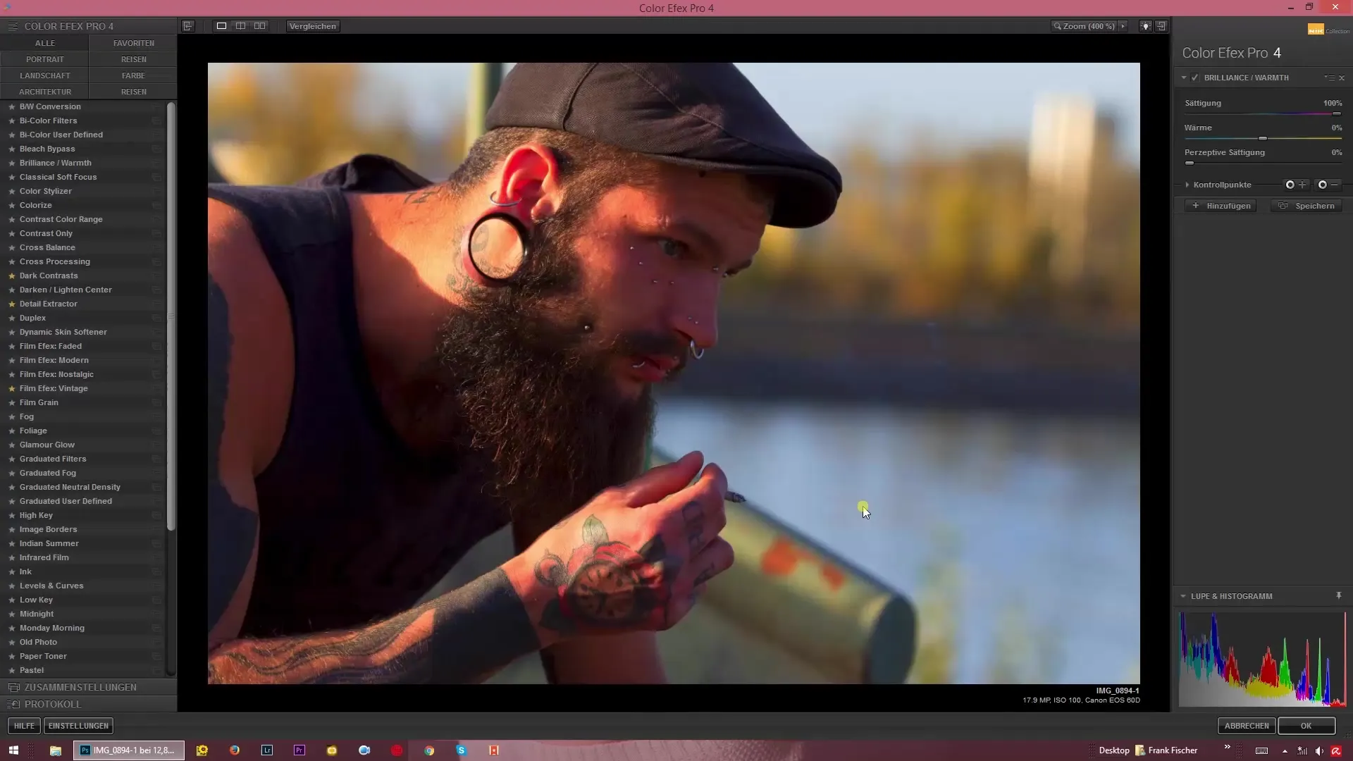 Brilliance and Warmth in Color Efex Pro 4 – Adjust color temperature and saturation