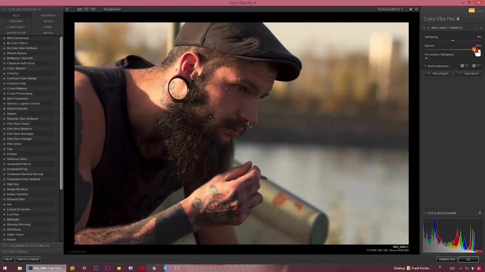 Brilliance and Warmth in Color Efex Pro 4 – Adjusting color temperature and saturation