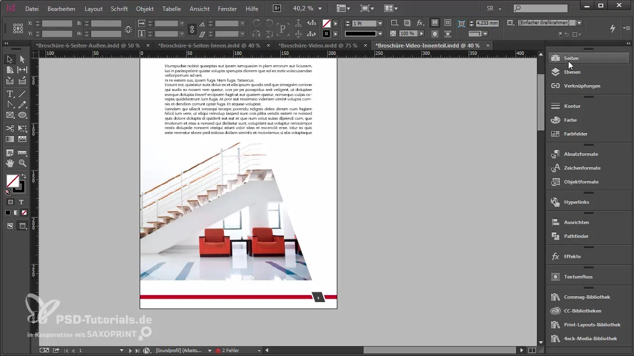 Design a professional brochure with a folded cover
