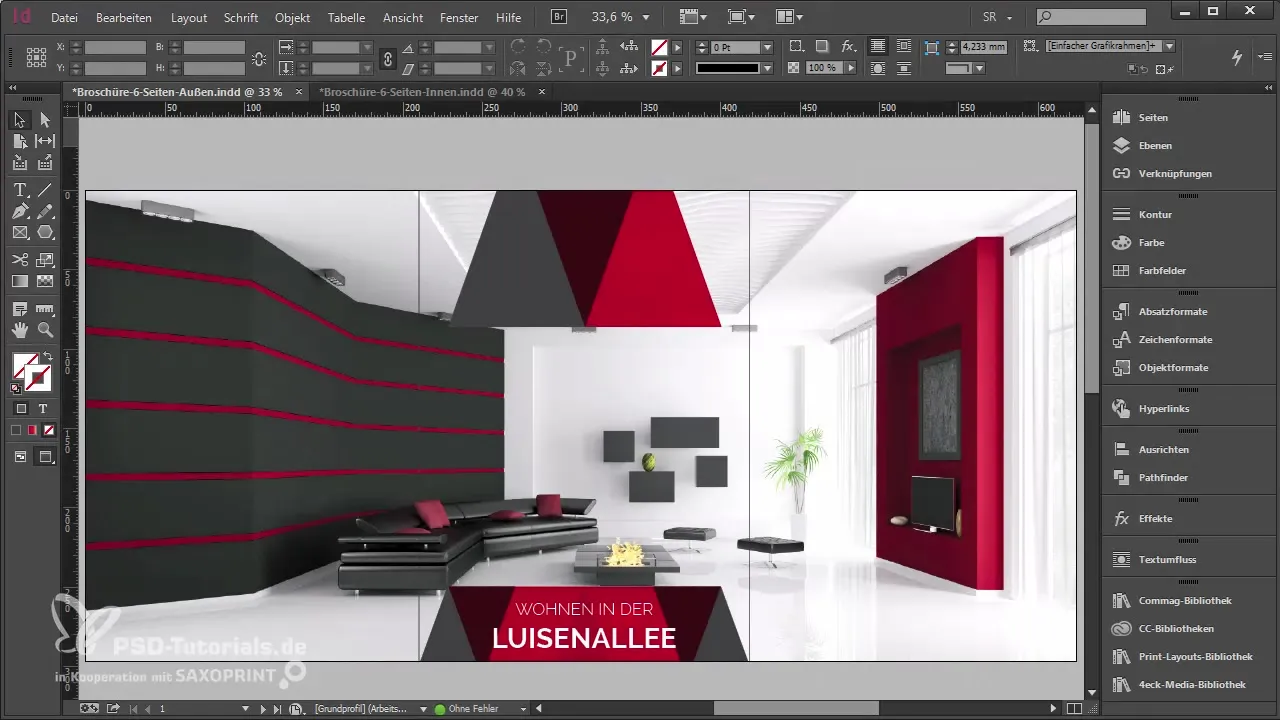 Design a professional brochure with a fold-out cover