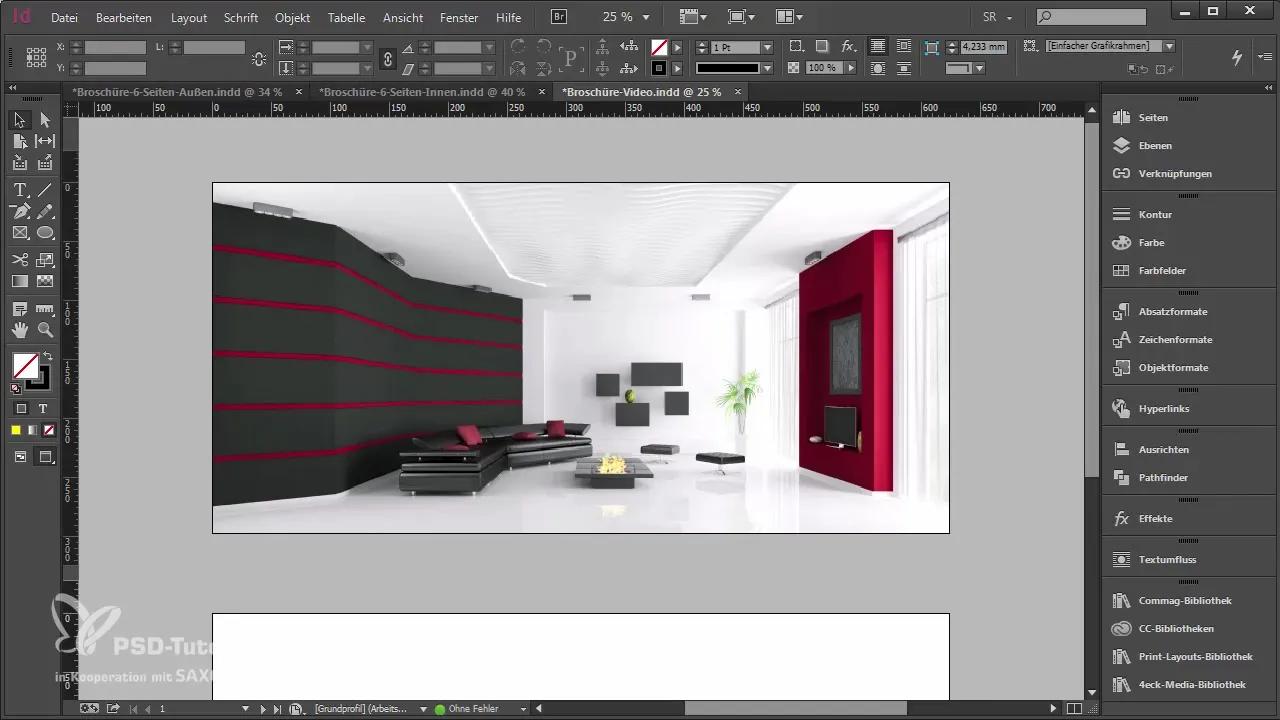 Design a professional brochure with a fold-out cover