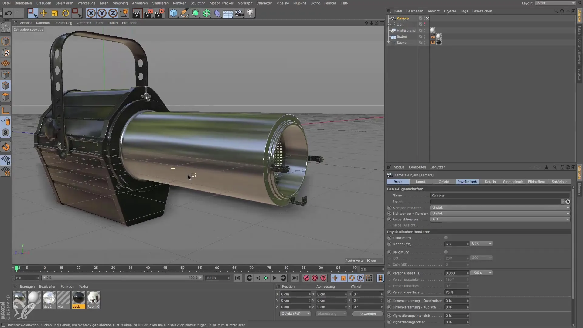 Cinema 4D introduzione: Crea un proiettore da palco