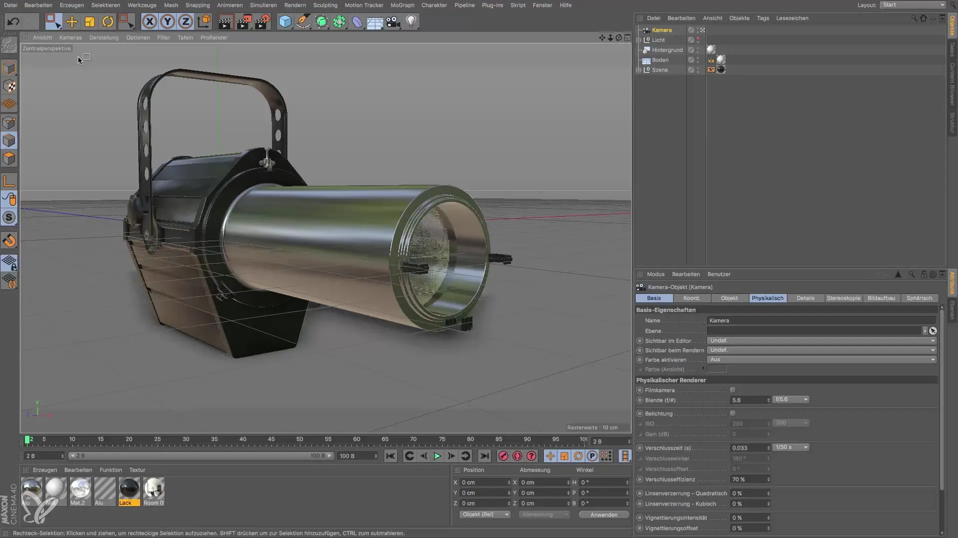 Cinema 4D Introduzione: Crea un riflettore da palcoscenico