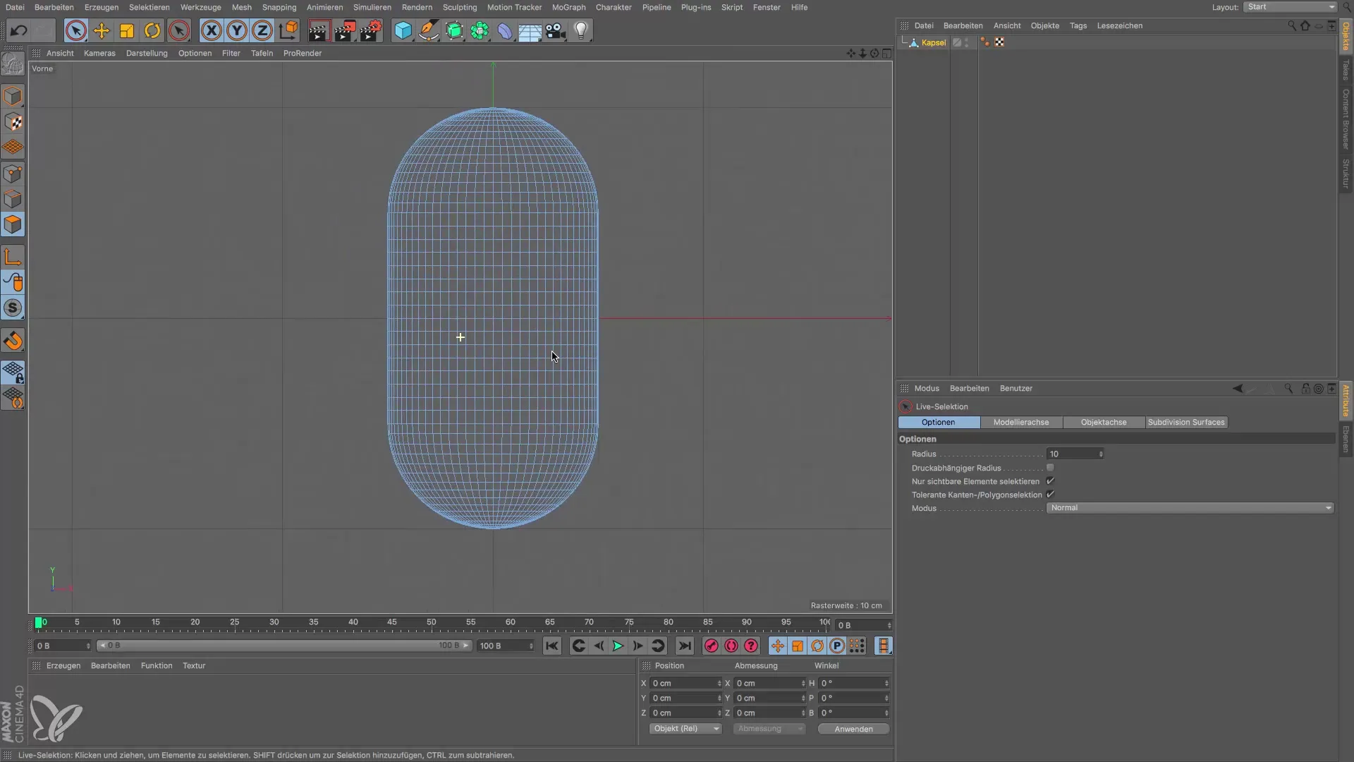 Polygonal selections and optimizations in Cinema 4D