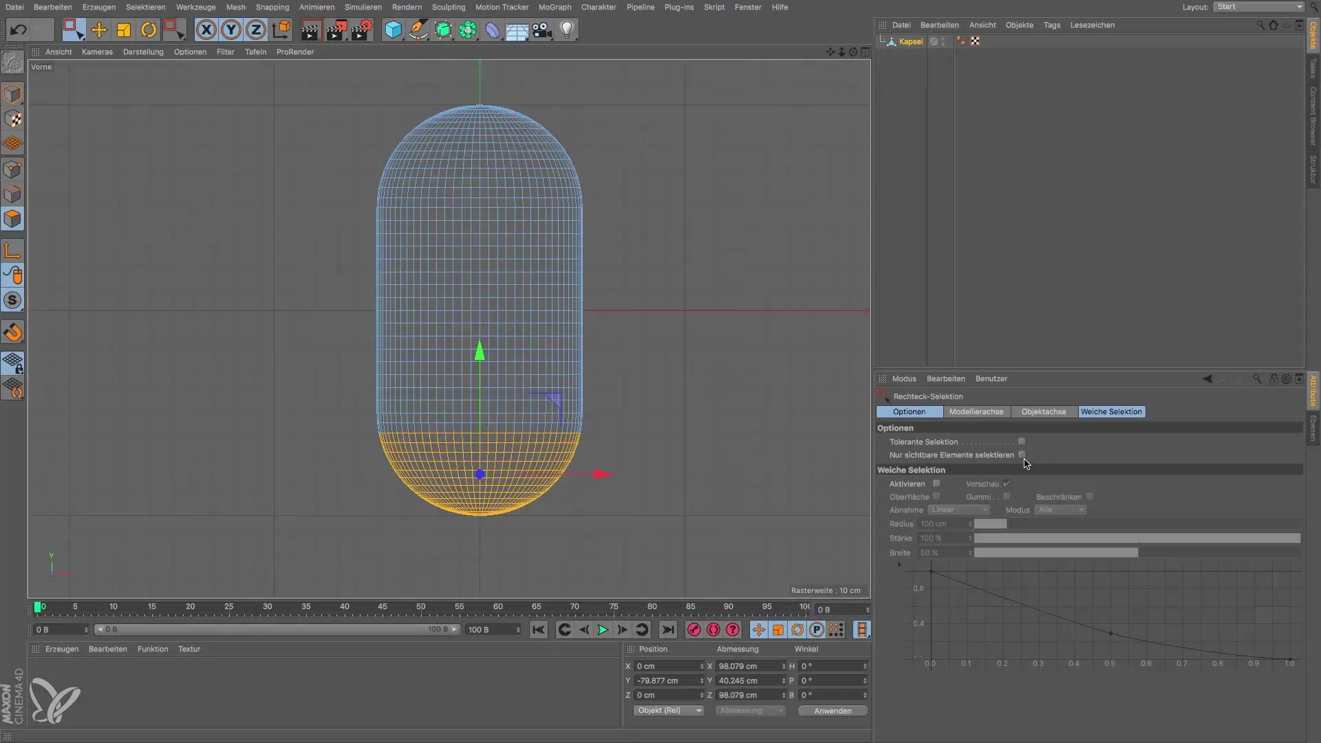 Polygonal selections and optimizations in Cinema 4D