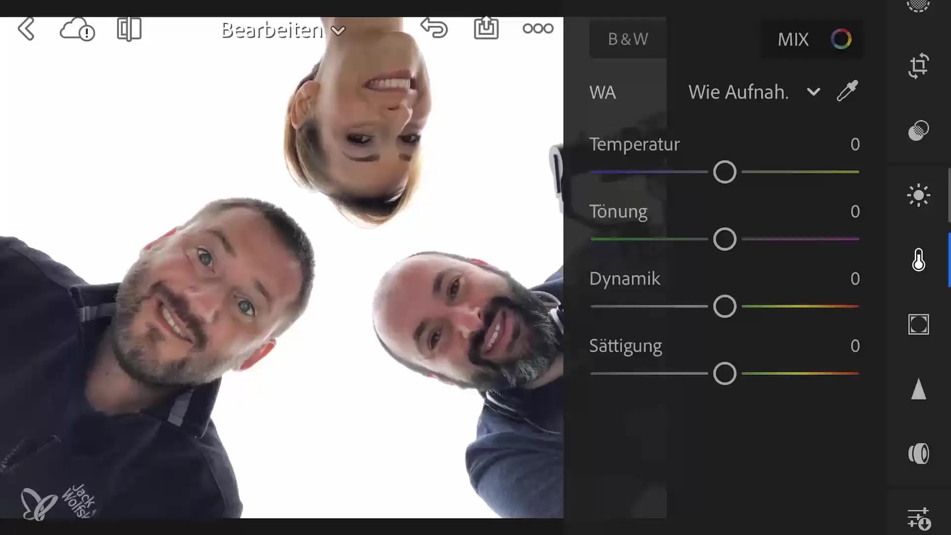 Creatively edit smartphone group photo in Lightroom Mobile